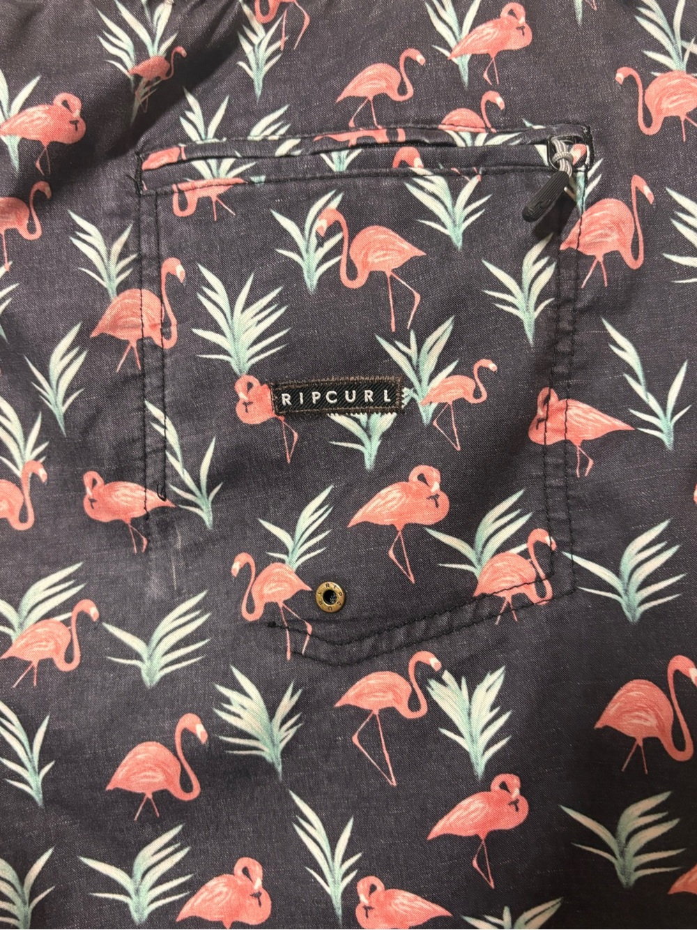 Rip Curl Swim Trunks with Pink Flamingo’s